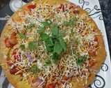 A picture of step 4 of Schezwan khakhra chaat.