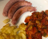 Foto del paso 6 de la receta: Salchichas con sanfaina y patatas