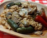 Karfiolos- gombás csirkemáj recept fázis 7 fotója