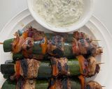 A picture of step 7 of Chicken Souvlaki with Vegetables and Quick Tzatziki.