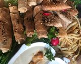 A picture of step 6 of Shawarma Triangles and Rolls 😋.