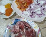 A picture of step 1 of Lauki gosht.