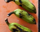 A picture of step 1 of Raw Banana and white peas curry.