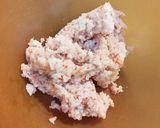 A picture of step 2 of Donosti-Style Pincho (Crab Stick and Shrimp Salad).
