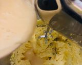 A picture of step 2 of Basbousa (semolina cake).