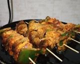 A picture of step 2 of Paneer and mushroom tikka.