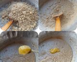 A picture of step 3 of Peanut Burfi/ Sing pak.