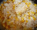 A picture of step 2 of Corn Rice.
