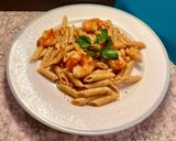 Φωτογραφία βήματος 5 της συνταγής Penne Rigate Integrale με γαρίδες σε γλυκόξινη και μέντα❣️❣️ 💚🍤❣️❣️