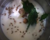 A picture of step 1 of Minty lassi.