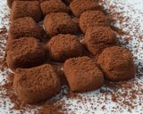 A picture of step 4 of Snacks - Chewy Nama Chocolate with Sweetened Condensed Milk and Cocoa Powder.