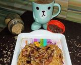 A picture of step 4 of Chilli potatoes flax and sesame seeds rice.
