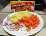 A picture of step 1 of Japanese Pork Curry.