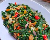 Foto langkah ke 3 dari resep Tumis Daun Singkong Ebi.