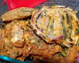 A picture of step 5 of Sourdough kimchi vegetable pancakes.