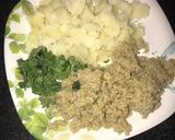 A picture of step 1 of Quinoa Tikki Chaat.