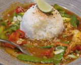 A picture of step 5 of Chicken Manchurian with Rice.