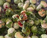 A picture of step 2 of Roasted Brussels sprouts.