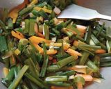 A picture of step 3 of Leek Sabji.