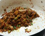 A picture of step 2 of Eggplant With Chinese Wine sausage with filippo berio hot chili pesto.