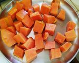 A picture of step 2 of Papaya sweet pachadi.