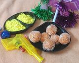 A picture of step 3 of Leftover bread peda coconut ladoo.