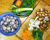 Hình bước làm 1 của món Hàu sữa ốp-la ngũ sắc