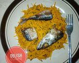 A picture of step 5 of Abacha (African Salad).