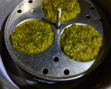 A picture of step 5 of Daliya Spinach Idli.