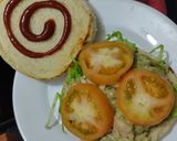 Foto del paso 9 de la receta: Sándwich🧅🥯de pollo🥐🥛cremoso🥪🍗🍎