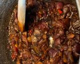 A picture of step 3 of Red onion chutney with nuts and raisins.