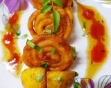 A picture of step 5 of Aloo ki jalebi chaat.