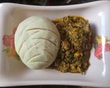 A picture of step 10 of Pounded Yam and Egusi Soup with Bitterleaf.