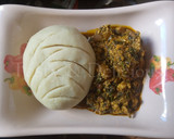 A picture of step 10 of Pounded Yam and Egusi Soup with Bitterleaf.