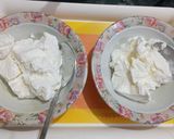 A picture of step 2 of ICE CREAM 🍦with mango toppings.