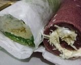 Foto langkah ke 15 dari resep Ketofy roll cake (taro dan pandan).