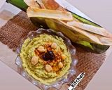 A picture of step 3 of Hummus with lavash.