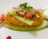 A picture of step 1 of Vegetable cutlets serve with salad.