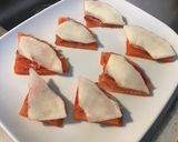 Une image de l'étape 5 de Mille feuilles pastèque /melon jaune au jambon cru et brousse corse.