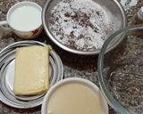A picture of step 1 of Eggless cake with truffle sauce.
