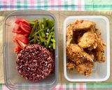 รูปขั้นตอนการทำที่ 6 ของ เมนูข้าวกล่อง🍚น่องไก่ทอดคลุกซอสสามรสพริกกระเทียม🧄🌶️ผัดผักบุ้ง🥬🌶️