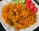 A picture of step 14 of Karachi Bombay biryani (without meat).