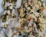 Foto del paso 1 de la receta: Rosada a la plancha o brasa con arroz tres delicias rápido