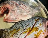 A picture of step 1 of Baked Tilapia Fish served with rocket leaves.