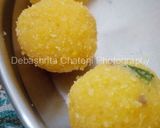 A picture of step 7 of Moong Dal Laddoo without sugar.