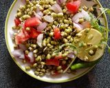 A picture of step 4 of Moong dal sprouts chaat.