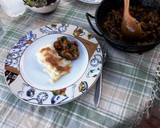 Foto del paso 4 de la receta: Bacalao gratinado con mousse de ajo y aceite. Acompañado de Sanfaina Catalana