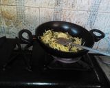 A picture of step 5 of Chowmin biryani and chicken soup.