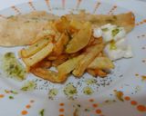Foto del paso 7 de la receta: Merluza Romana y curry, chips y alioli