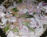A picture of step 3 of Allu baingan fry.